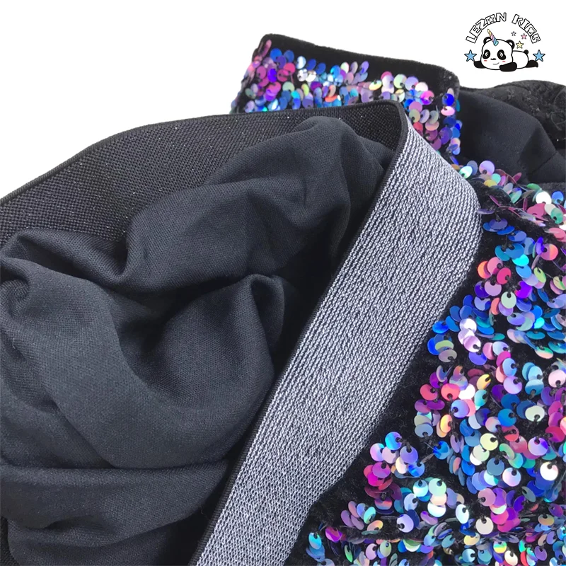 LEZONKIDS - Hot sales Custom Breathable Cotton Lining Kids Sequin Party Skirt Baby Girls Sequin Mini Skirt